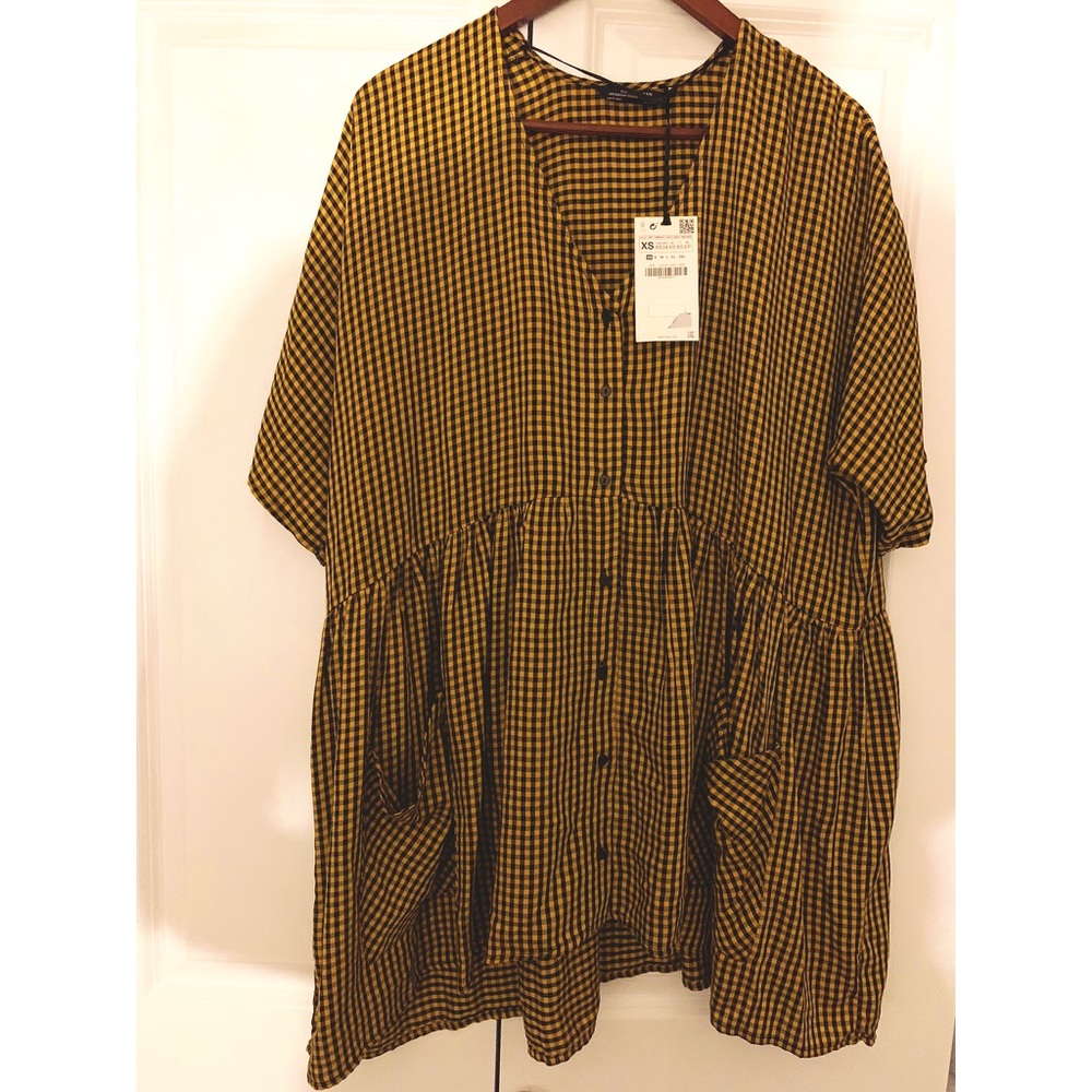 Yellow plaid Zara dress